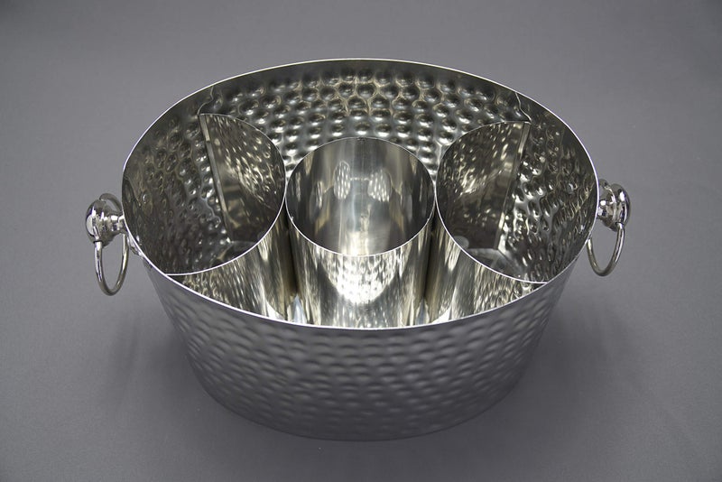 Chic Chill 3-Bottle Wine Chiller Ice Bucket | Keeps Wine & Champagne Bottles Cold Without Touching Ice | Handcrafted Artisan Design | Patented Technology | Stainless S - Image 2